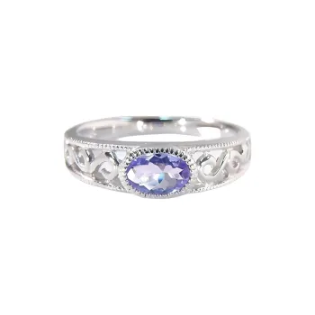 TATEOSSIAN 18K White Gold With Tanzanite Rings Women's Silver