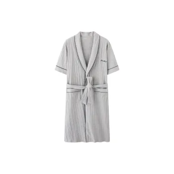 MADALLO Pajama Robe Men's Light Gray