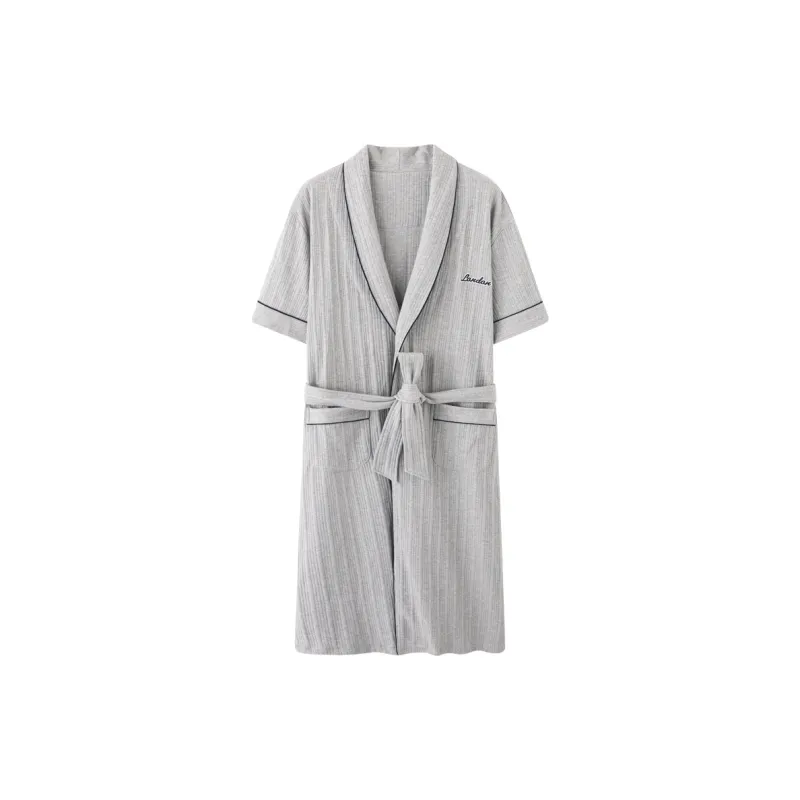 MADALLO Pajama Robe Men's Light Gray-0
