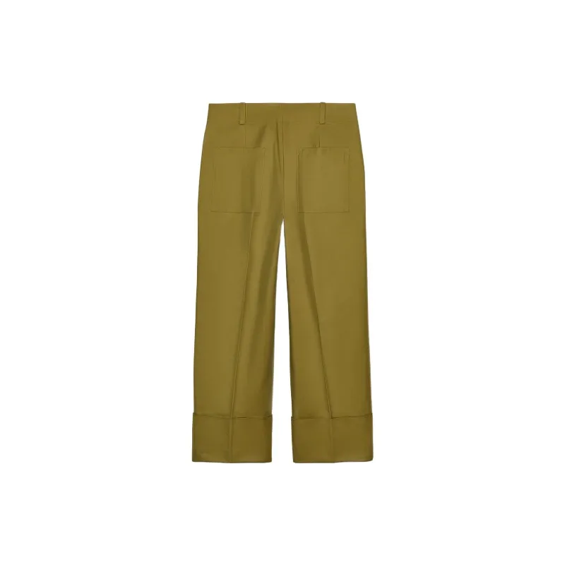ZARA ZW Series Casual Pants Women's Olive Green-1
