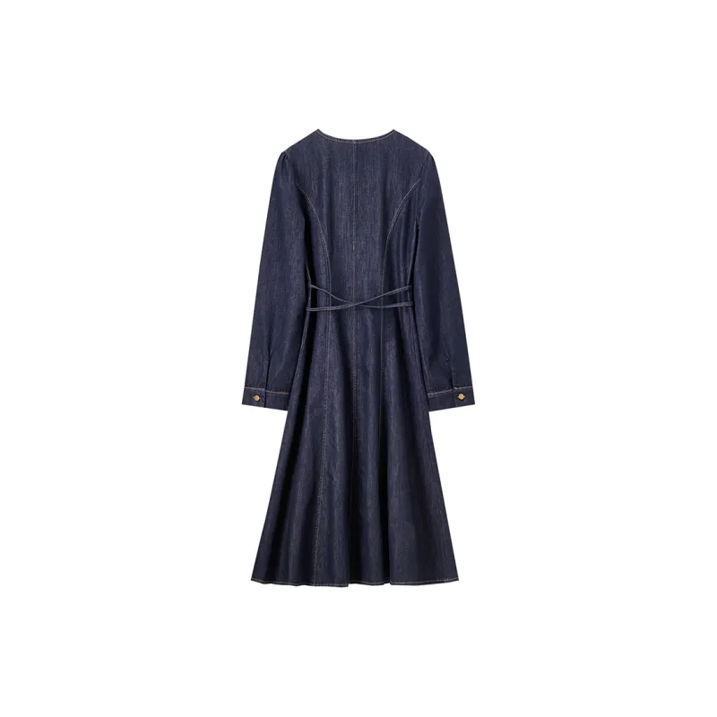 SENTUBILA Long Sleeved Dresses Women's Azure Blue-5