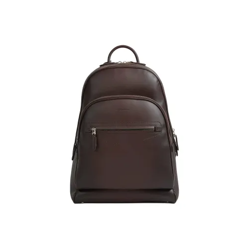 Santoni Logo Embossed Two Way Zipped Backpack