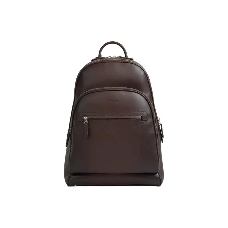 Santoni Logo Embossed Two Way Zipped Backpack-0