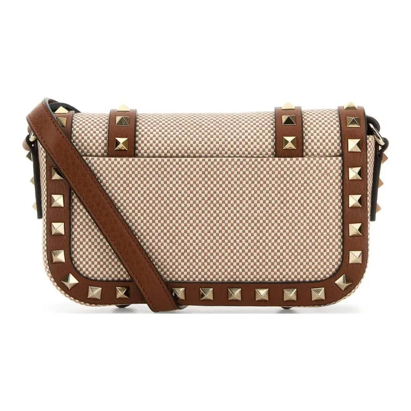 Valentino Canvas Bag Crossbody Bag Shoulder Bag Women's Beige-2