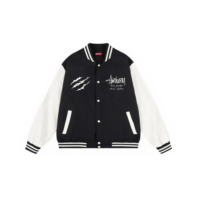 WOKXSS Baseball Jacket Unisex Black-0