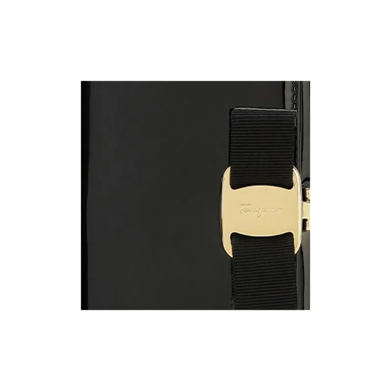 FERRAGAMO Smooth Finish Leather Long Wallets Regular Women's Black-4