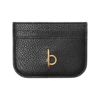 Burberry Rocking Horse Calfskin Card Holder Women's Black