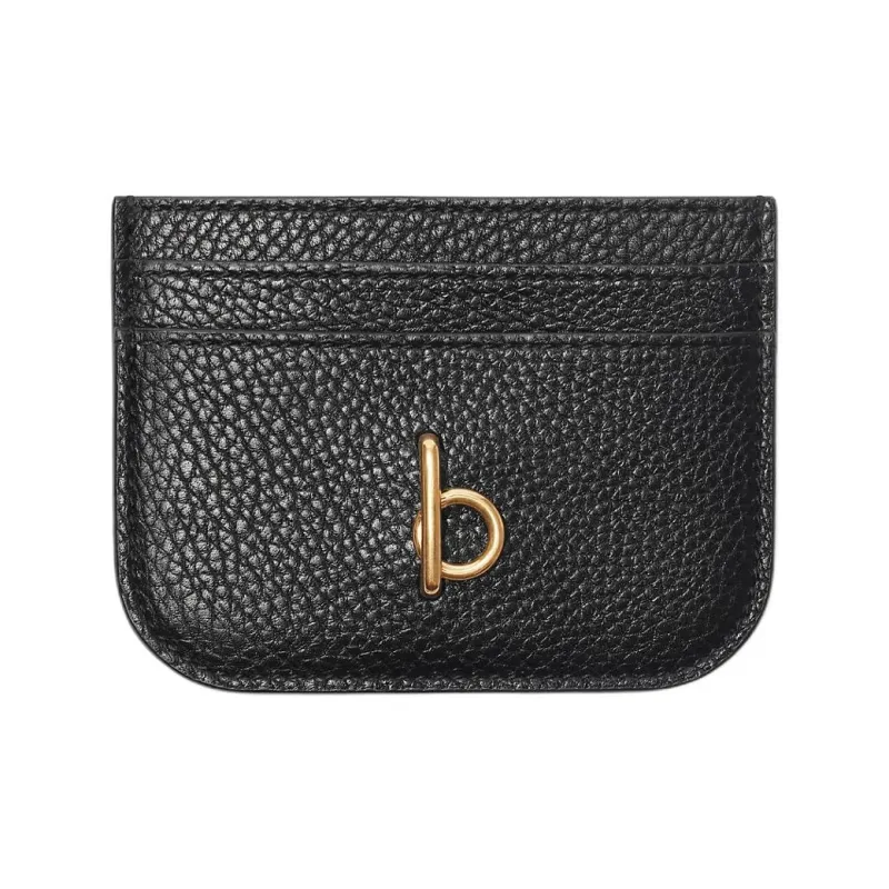 Burberry Rocking Horse Calfskin Card Holder Women's Black-0