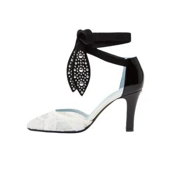 Valentino Foliefoliage Chunky Heel High Heels 8.5cm Women's White