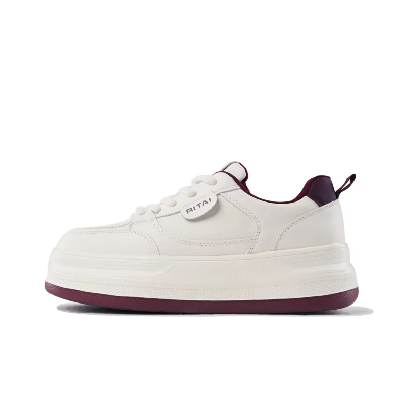 Ritai Skateboard Shoes Women's Low Top Beige-0