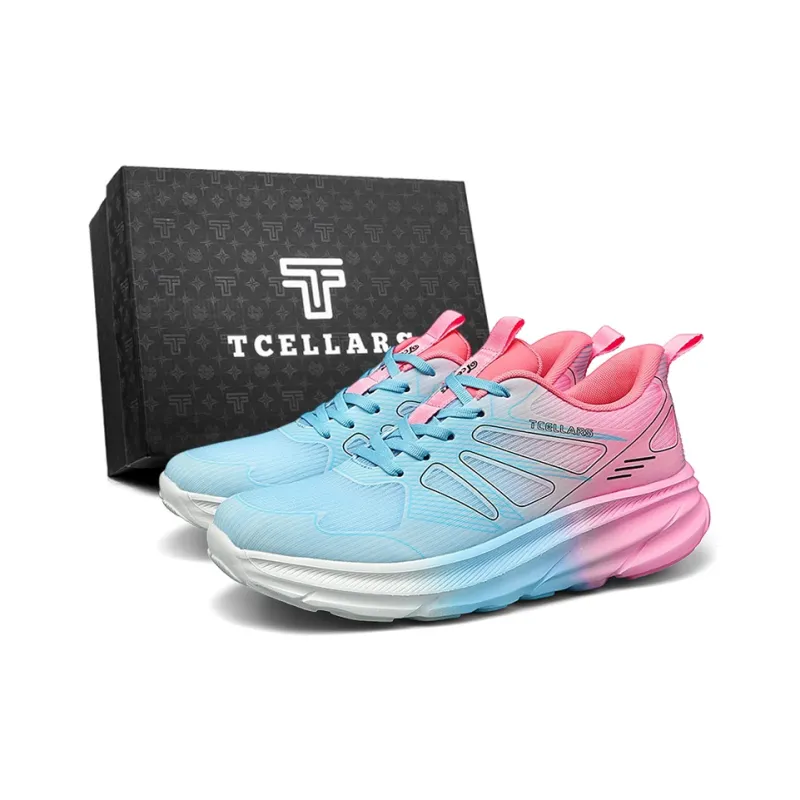 TCELLARS Cushioning Abrasion Resistant Breathable Lightweight Height Increasing Rebound Low Top Running Shoes Men's-1