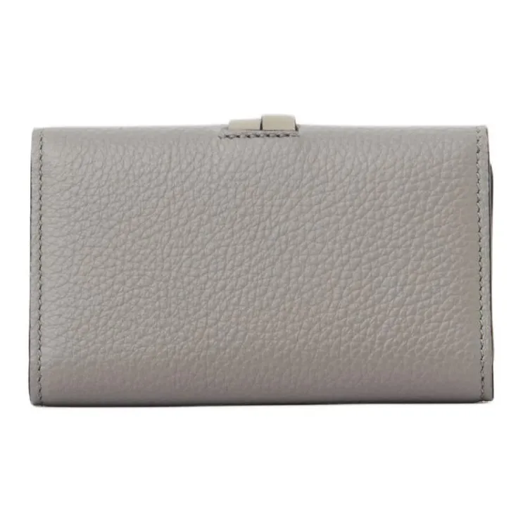 Chloe Alphabet Calfskin Key Pouch Women's Cashmere Gray-2