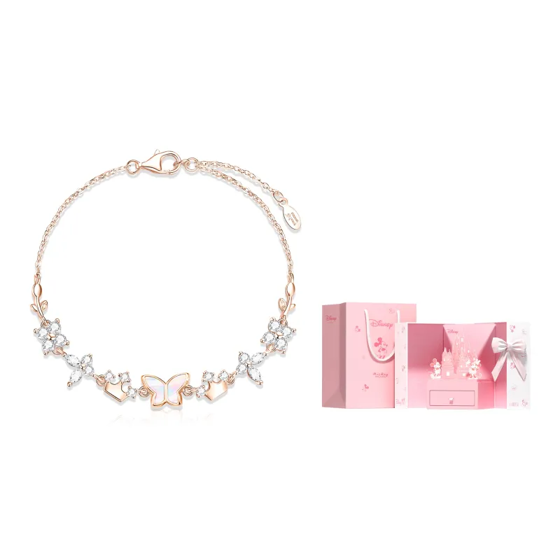 Disney Princess 925 Sterling Silver Bracelets Women's Rose Gold-7