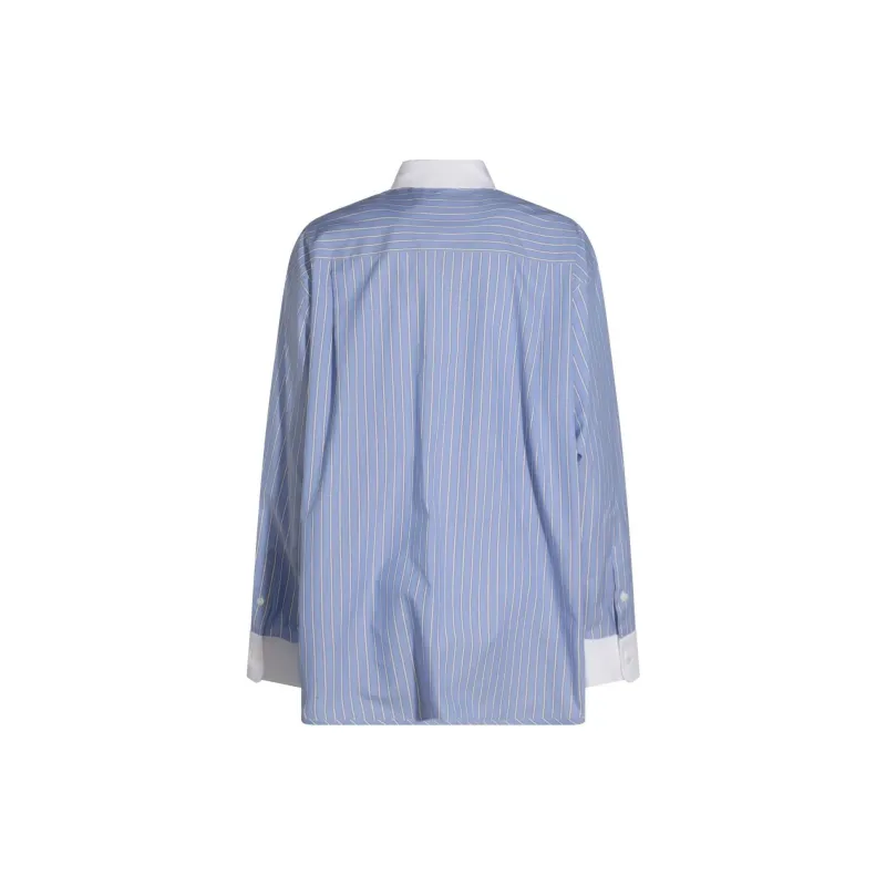 MARNI Striped Curved Hem Shirt-1