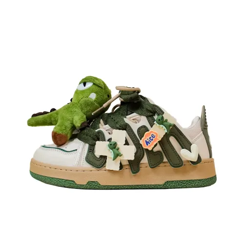 A&M Anti-Slip Wear-Resistant Low-Top Skateboard Shoes Women's Olive Green