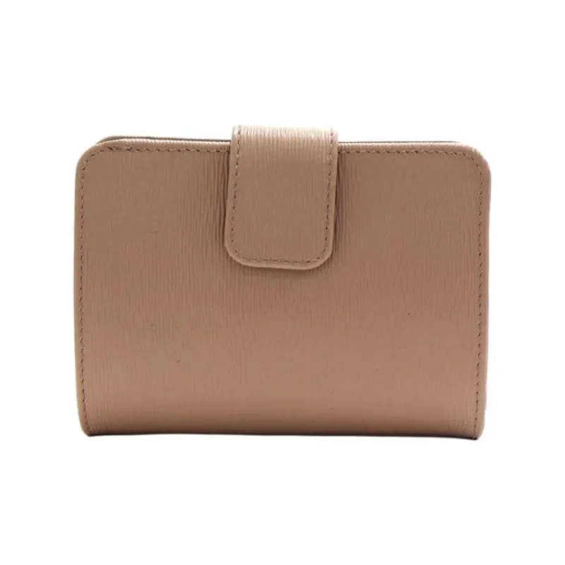 PRADA Saffiano Leather Wallet Women's Pink Beige-3