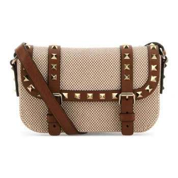Valentino Canvas Bag Crossbody Bag Shoulder Bag Women's Beige