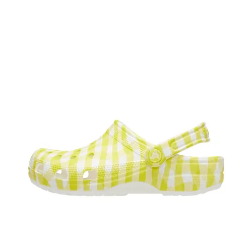 Crocs Classic Gingham Clog Daylily Clogs Unisex White Yellow