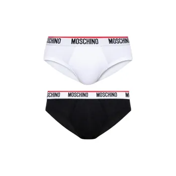 MOSCHINO Two Pack Logo Waistband Briefs