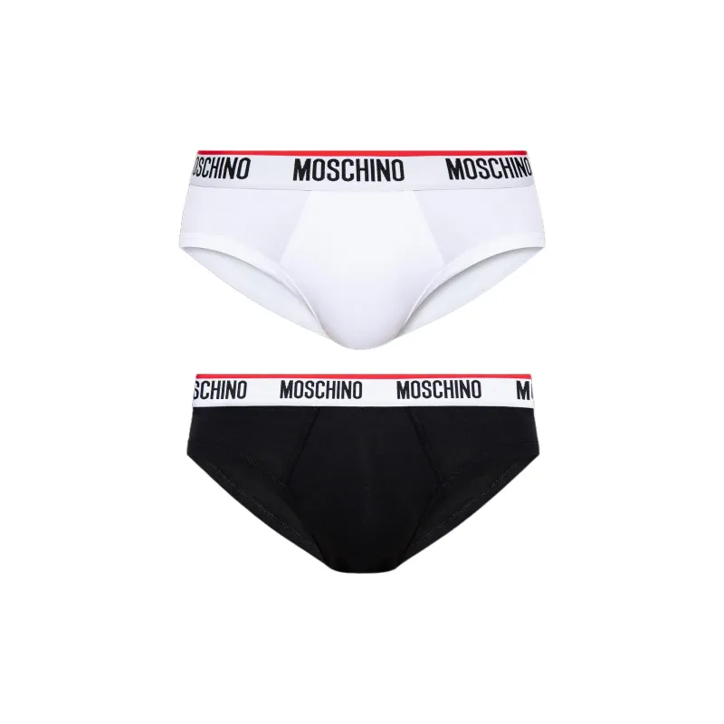 MOSCHINO Two Pack Logo Waistband Briefs-0