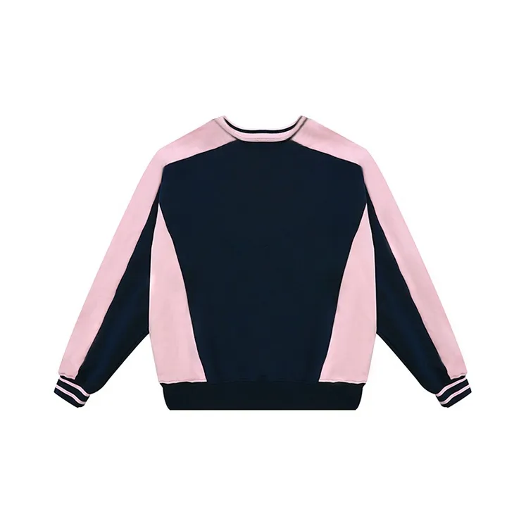 PAZZO Color Block Loose Fit Versatile V Neck Sweatshirt Unisex-5