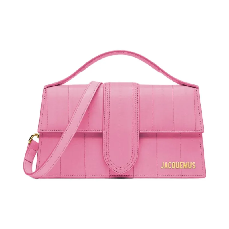 Jacquemus Eel Skin Shoulder Bag, Crossbody Bag, Handbag Large Size Women's Light Pink Red-0