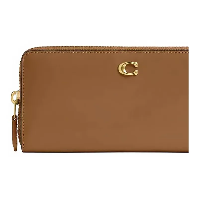 COACH Calfskin Wallet Small Size Women's Honey Brown-3