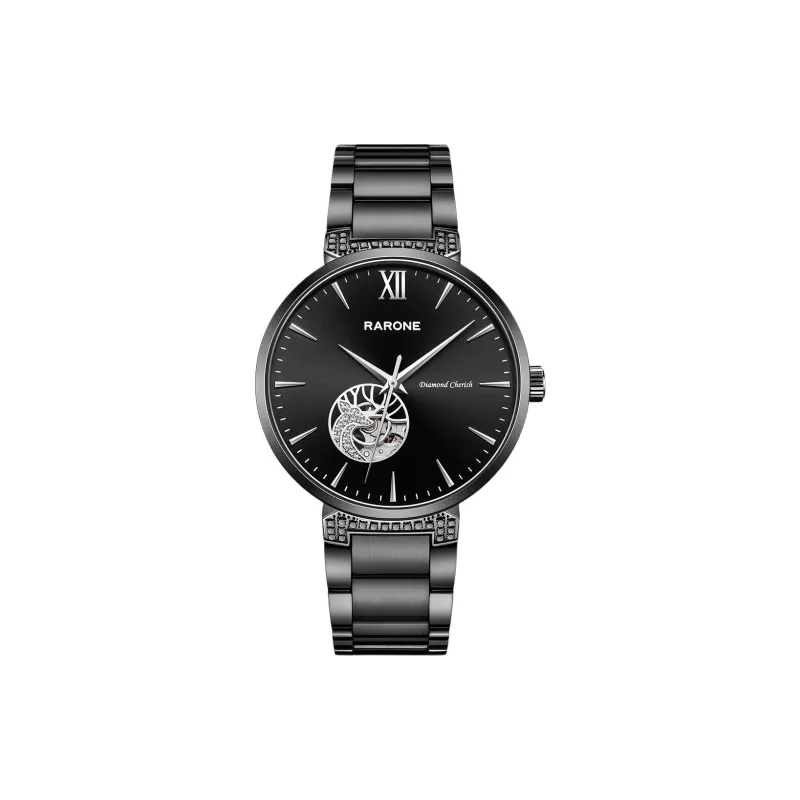 RARONE Couple Collection Deer Mechanical Movement Stainless Steel Watchband Watch Unisex White Dial-4