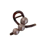 Tea Transparent Clip 8cm (Dark Coffee Bead)