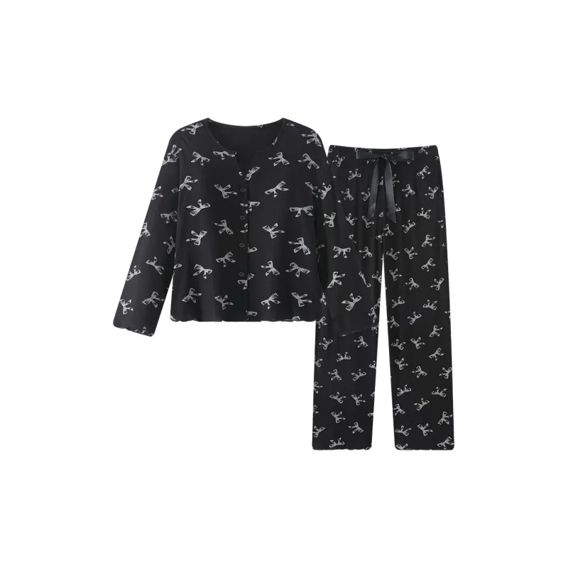 O'MESIK Pajama Set Women's Black-0