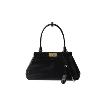 PRADA Cow Leather Tote Bag Shopping Bag Handbag Large Size Women's Black
