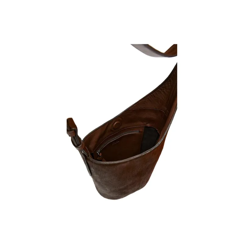 ZARA Cow Leather Bucket Bags Shoulder Bags Regular Women's Brown-3