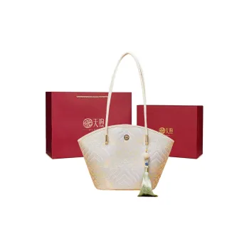 Pmsi Cow Leather Shoulder Bag Tubas Women's Ecru/Black/Gold/White