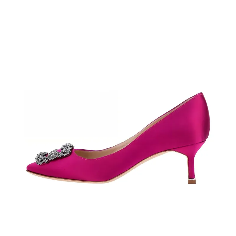 MANOLO BLAHNIK Hangisi Slim Heel High Heels 3cm Women's Pink-0