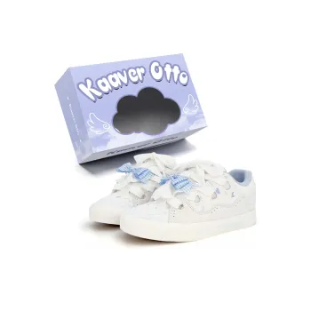 KAAVER OTTO Durable Lightweight And Breathable Low Top Skateboard Shoes Women's White Blue
