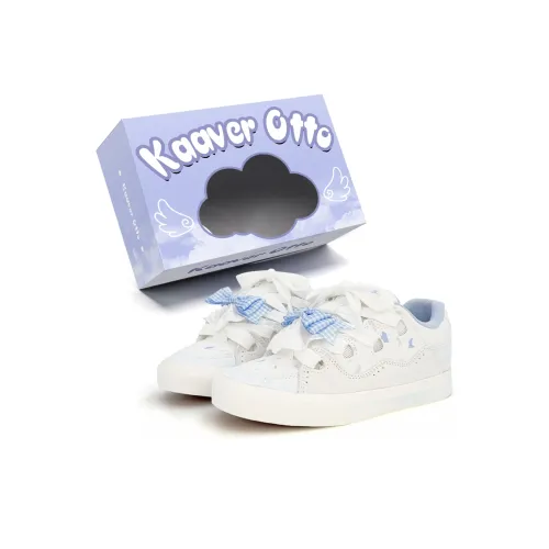 KAAVER OTTO Durable Lightweight And Breathable Low Top Skateboard Shoes Women's White Blue