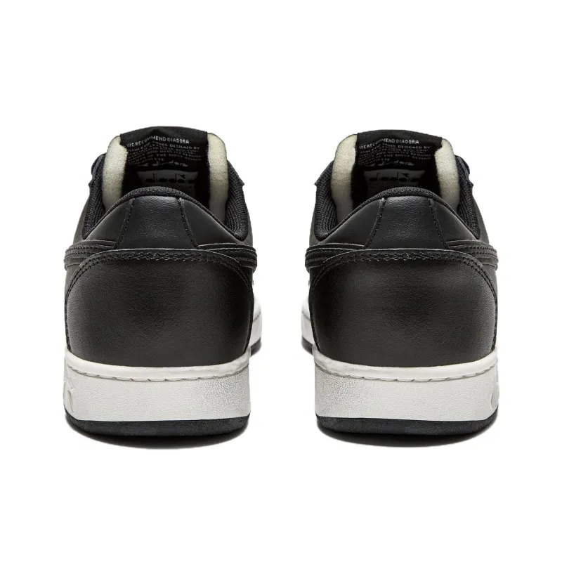 Diadora Magic Basket Anti Slip Wear Resistant Low Top Skateboard Shoes Unisex Black-4
