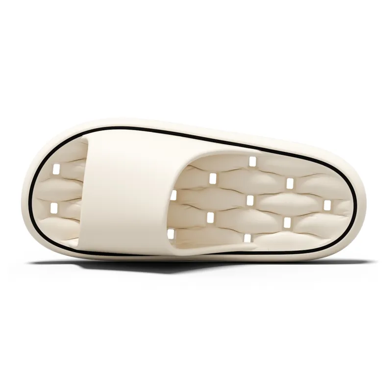 Soft Solid Color Cut Out Quick Dry Bathroom Slippers, Summer Home Quiet Geometric Couple Slippers, Plus Size, Unisex-2