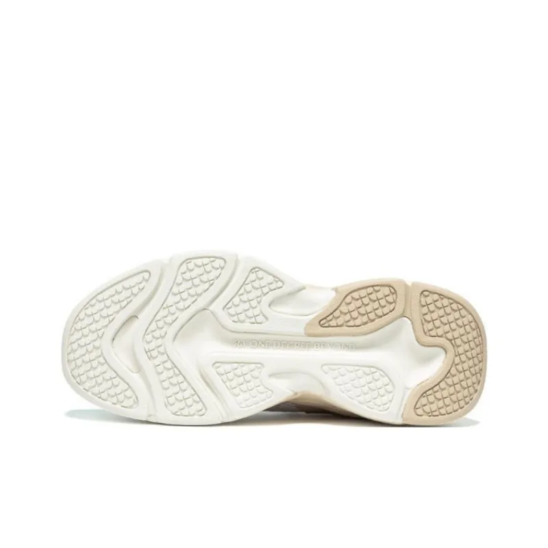 361° Non-slip Wear-resistant Shock Absorption Low-Top Chunky Sneakers Women's White Beige-6
