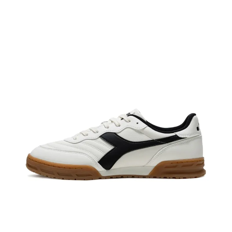 Diadora Abrasion-Resistant Low-Top Skateboard Shoes Unisex White Black-0
