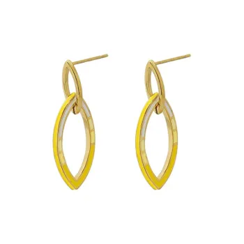 ANARTXY Enamel Surgical Steel Earrings Women's Gold