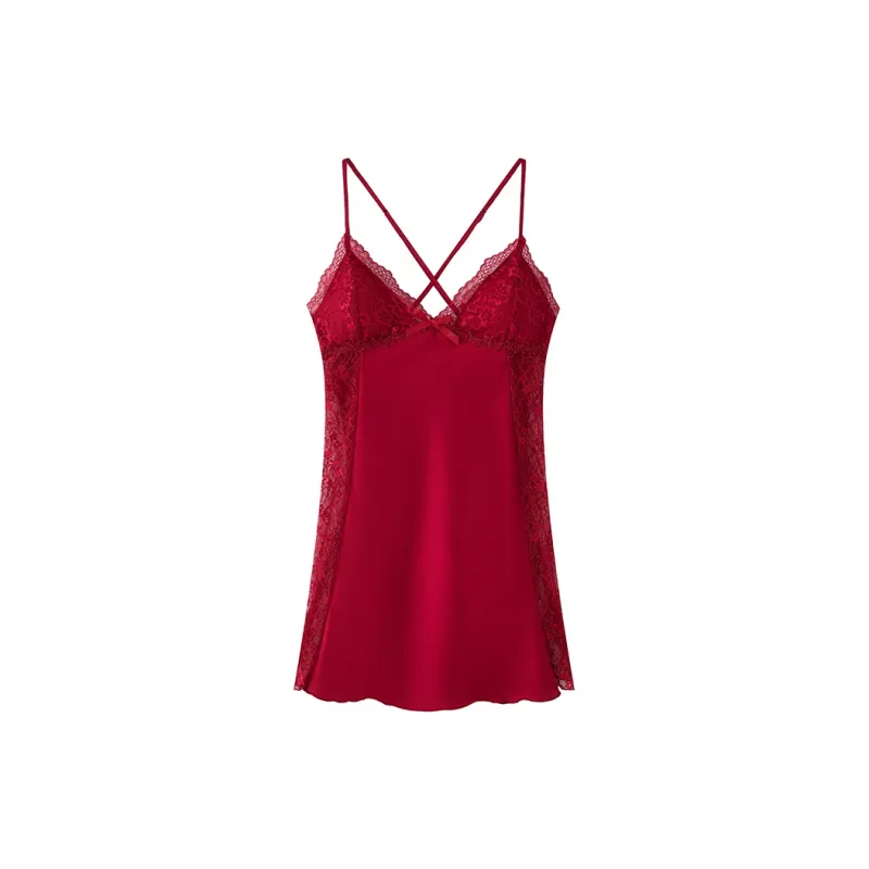Qiao Ni Tong Nightgown Women's Burgundy-0