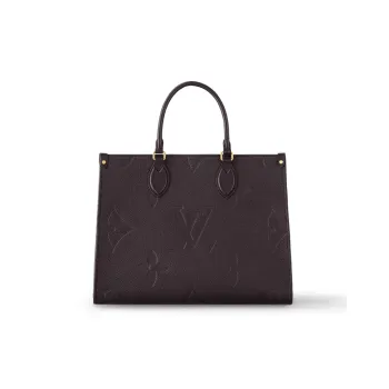 LOUIS VUITTON ONTHEGO Lambskin Handbag Medium Size Women's Brown