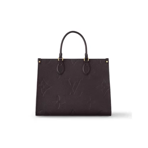 LOUIS VUITTON ONTHEGO Lambskin Handbag Medium Size Women's Brown