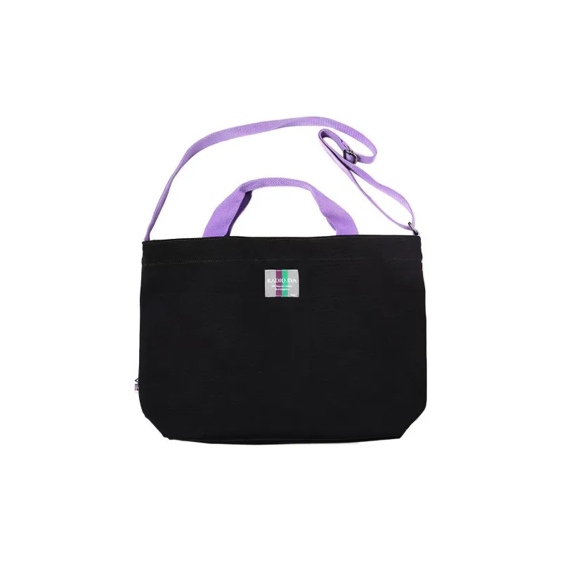 FILA Cotton Tote Bag Shopping Bag Handbag Shoulder Bag Regular Unisex Black-1