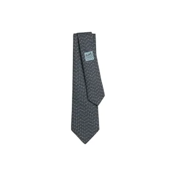 HERMES Silk Ties Men's Charcoal Gray