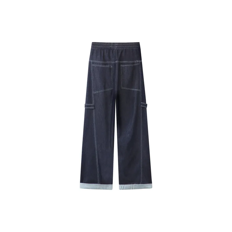 FOR FEAR THAT Casual Pants Unisex Denim Blue-1