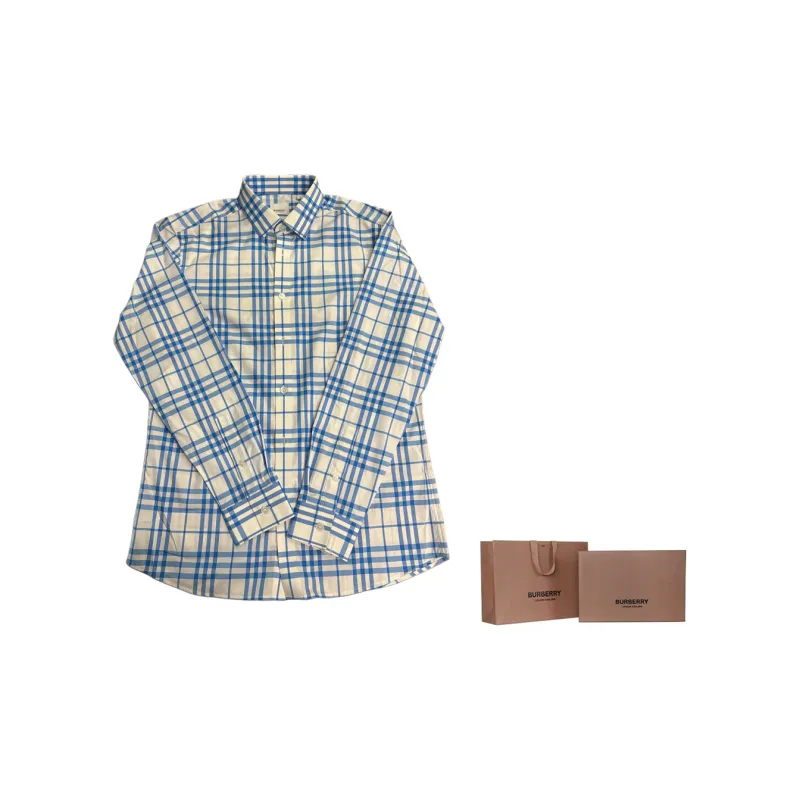 Burberry Shirts Men Blue-7