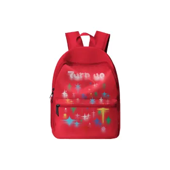 TURN UP Polyester Student Backpack Regular Unisex Red