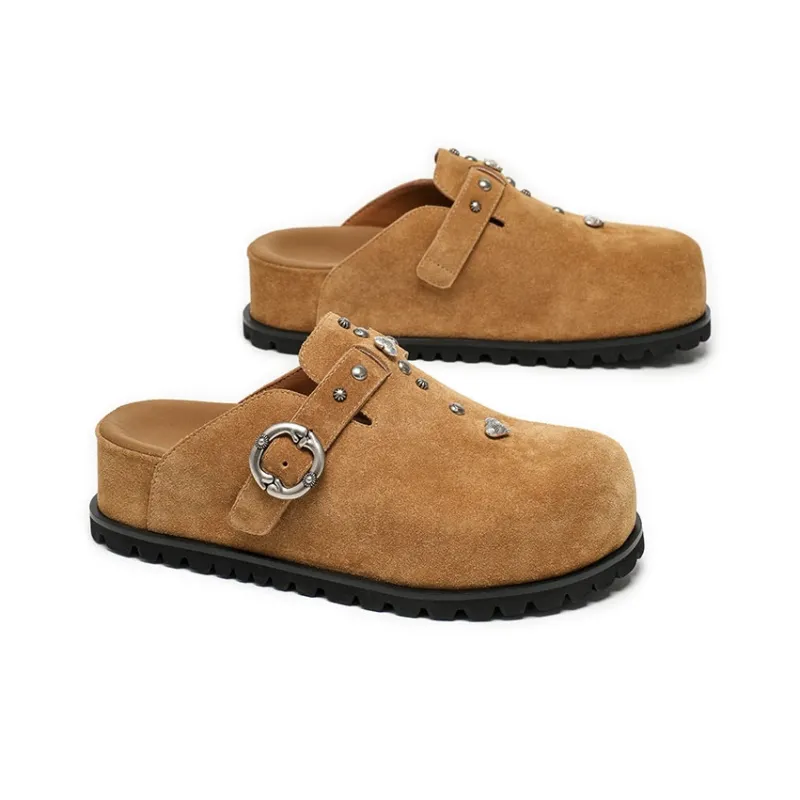 Beau Today Rubber Sole Abrasion Resistant Slip Resistant Wrap toe Slippers Women's-5
